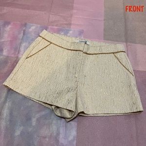 Forever 21 Cream Metallic Shorts